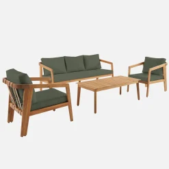 Conjunto de jardín de madera de acacia, 5 plazas