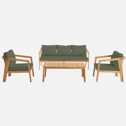 Conjunto de jardín de madera de acacia, 5 plazas
