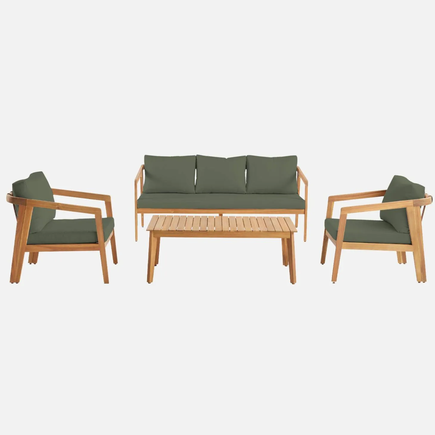 Conjunto de jardín de madera de acacia, 5 plazas