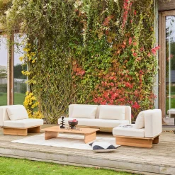 Conjunto de jardín de madera de acacia, 4 plazas