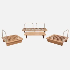 Conjunto de jardín de madera de acacia, 4 plazas