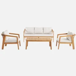 Conjunto de jardín de madera de acacia, 5 plazas
