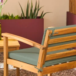 Conjunto de jardín de madera de acacia, 4 plazas
