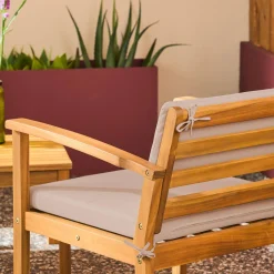 Conjunto de jardín de madera de acacia, 4 plazas