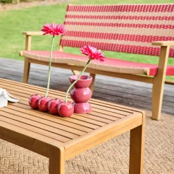Conjunto de jardín de madera de acacia y resina, 4 plazas