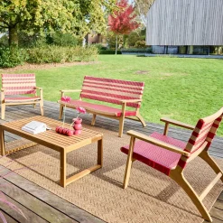 Conjunto de jardín de madera de acacia y resina, 4 plazas