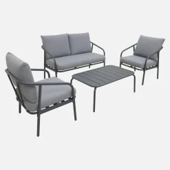 Conjunto de jardín de metal, 4 plazas