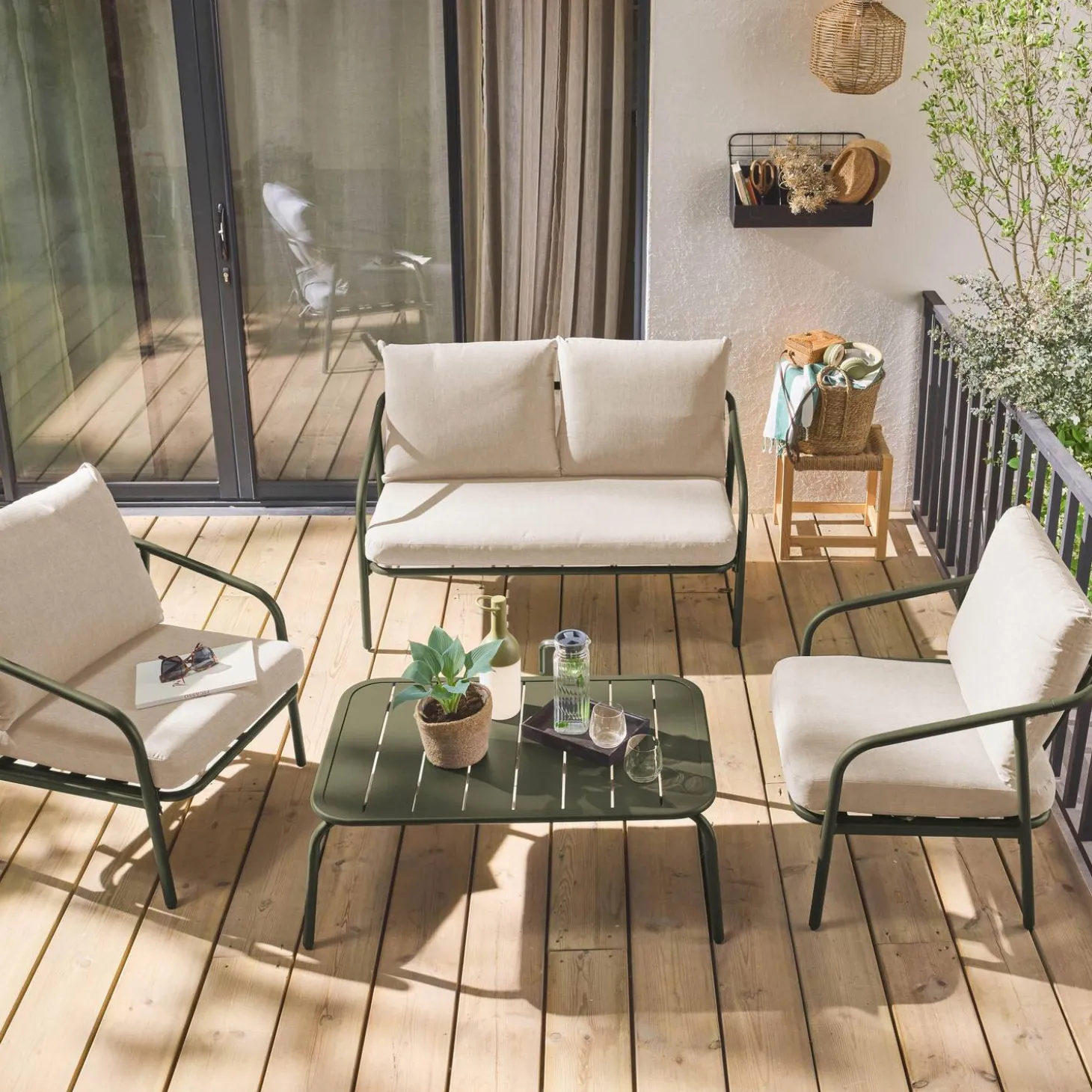 Conjunto de jardín de metal, 4 plazas