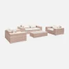 Conjunto de jardín de resina extra grande, 4 plazas