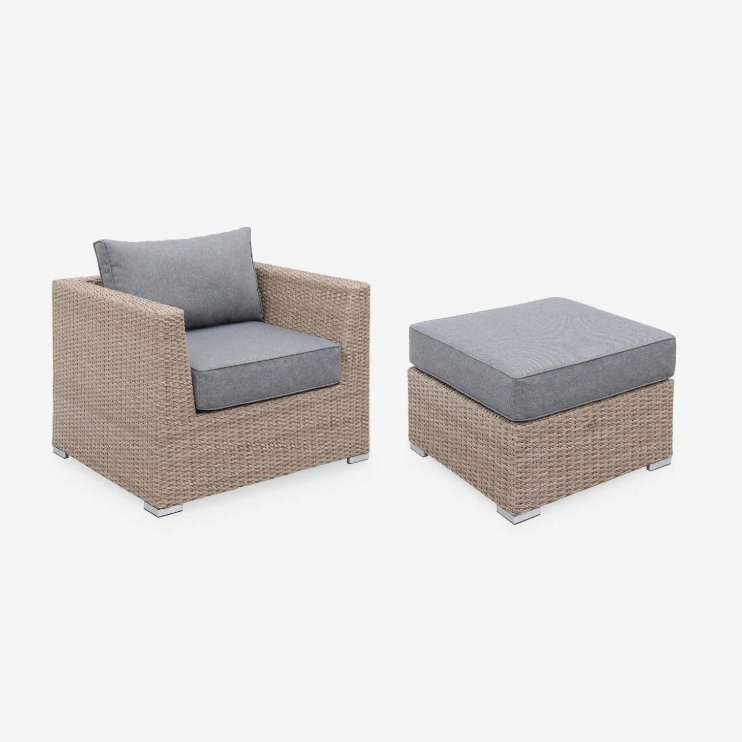 Conjunto de jardín de resina tejida, 12 a 14 plazas