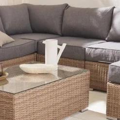 Conjunto de jardín de resina tejida, 12 a 14 plazas