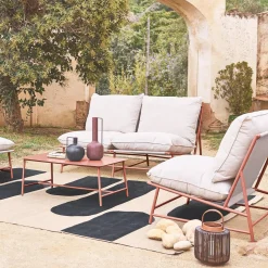 Conjunto de jardín en acero y textilene, 4 plazas