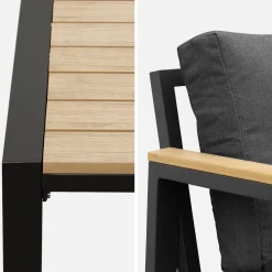 Conjunto de jardín en aluminio y polywood, 4 plazas