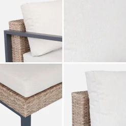 Conjunto de jardín en aluminio y resina, 5 plazas