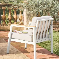 Conjunto de jardín en aluminio y polywood, 4 plazas