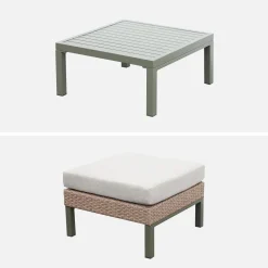 Conjunto de jardín en aluminio y resina, 5 plazas