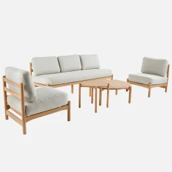 Conjunto de jardín en madera de acacia, 5 plazas