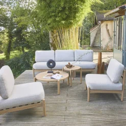 Conjunto de jardín en madera de acacia, 5 plazas