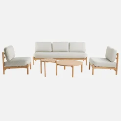 Conjunto de jardín en madera de acacia, 5 plazas