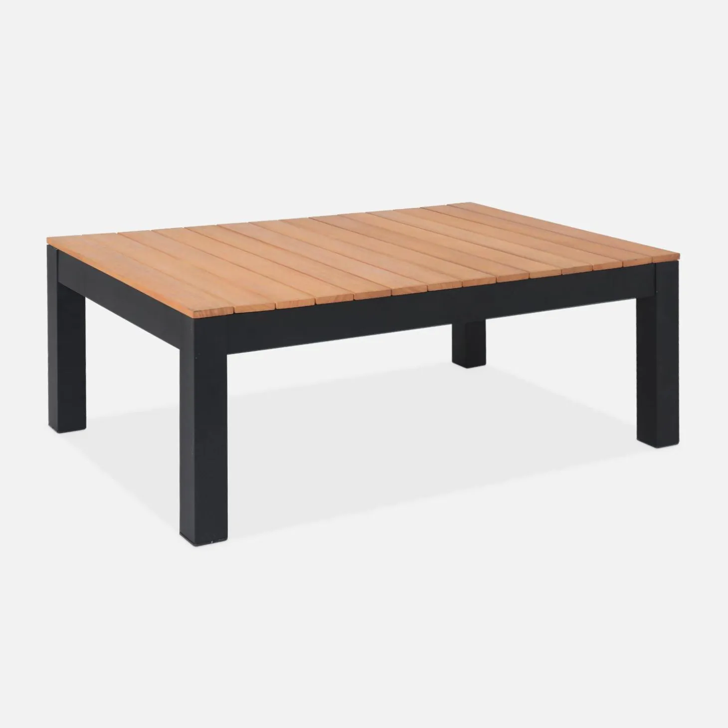 Conjunto de jardín en madera y aluminio, 5 plazas