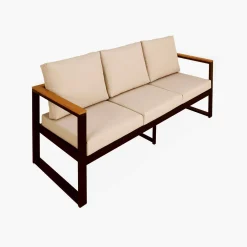 Conjunto de jardín en madera y aluminio, 5 plazas
