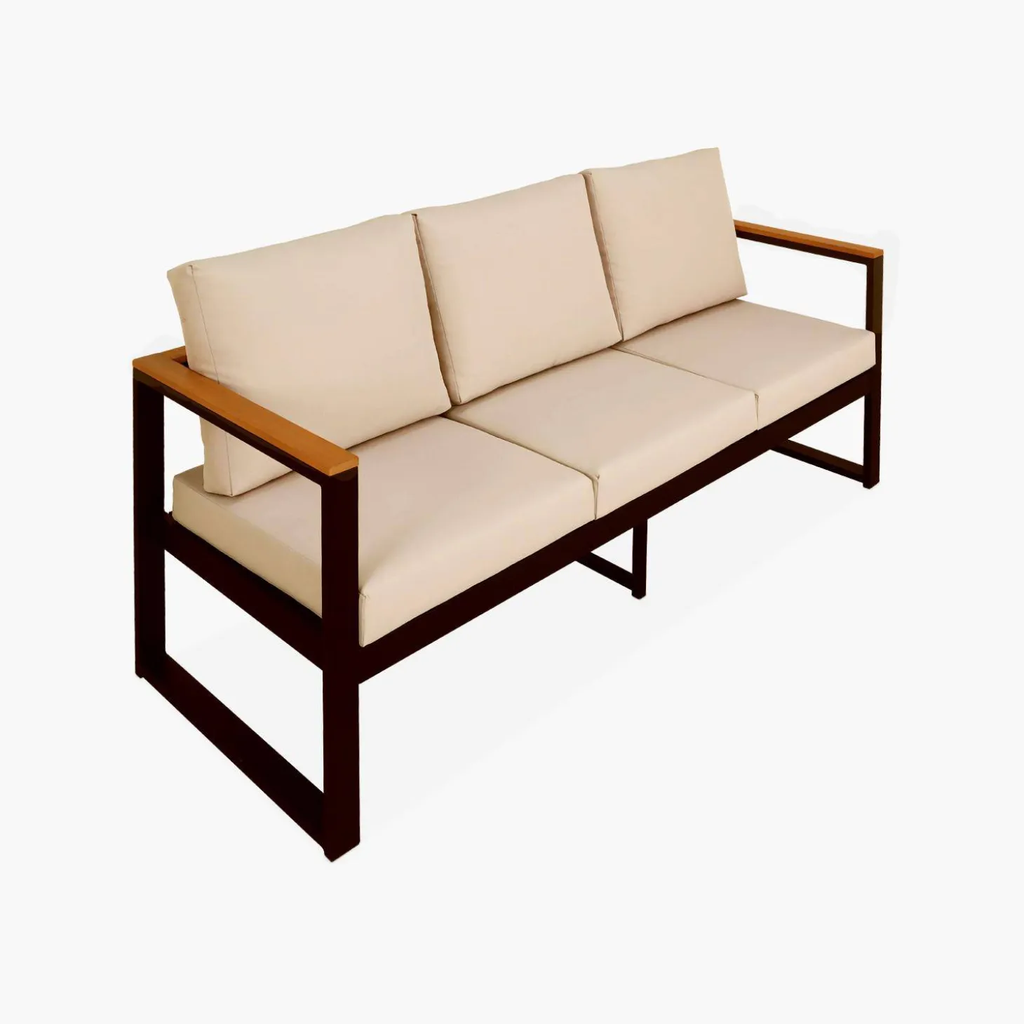Conjunto de jardín en madera y aluminio, 5 plazas