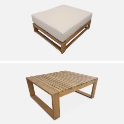 Conjunto de jardín en madera, 5 plazas
