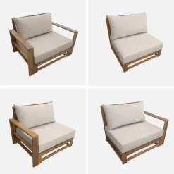 Conjunto de jardín en madera, 5 plazas