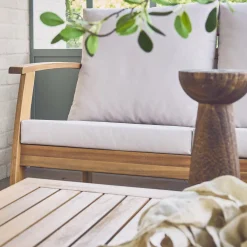 Conjunto de jardín en madera de acacia, 5 plazas
