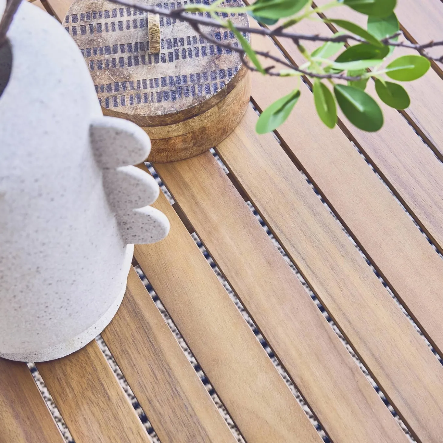 Conjunto de jardín en madera de acacia, 5 plazas