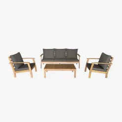 Conjunto de jardín en madera de acacia, 5 plazas