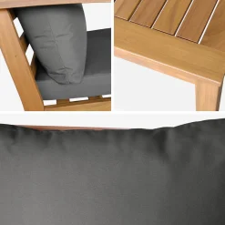 Conjunto de jardín en madera de acacia, 5 plazas