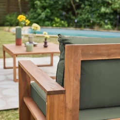 Conjunto de jardín en madera, 5 plazas