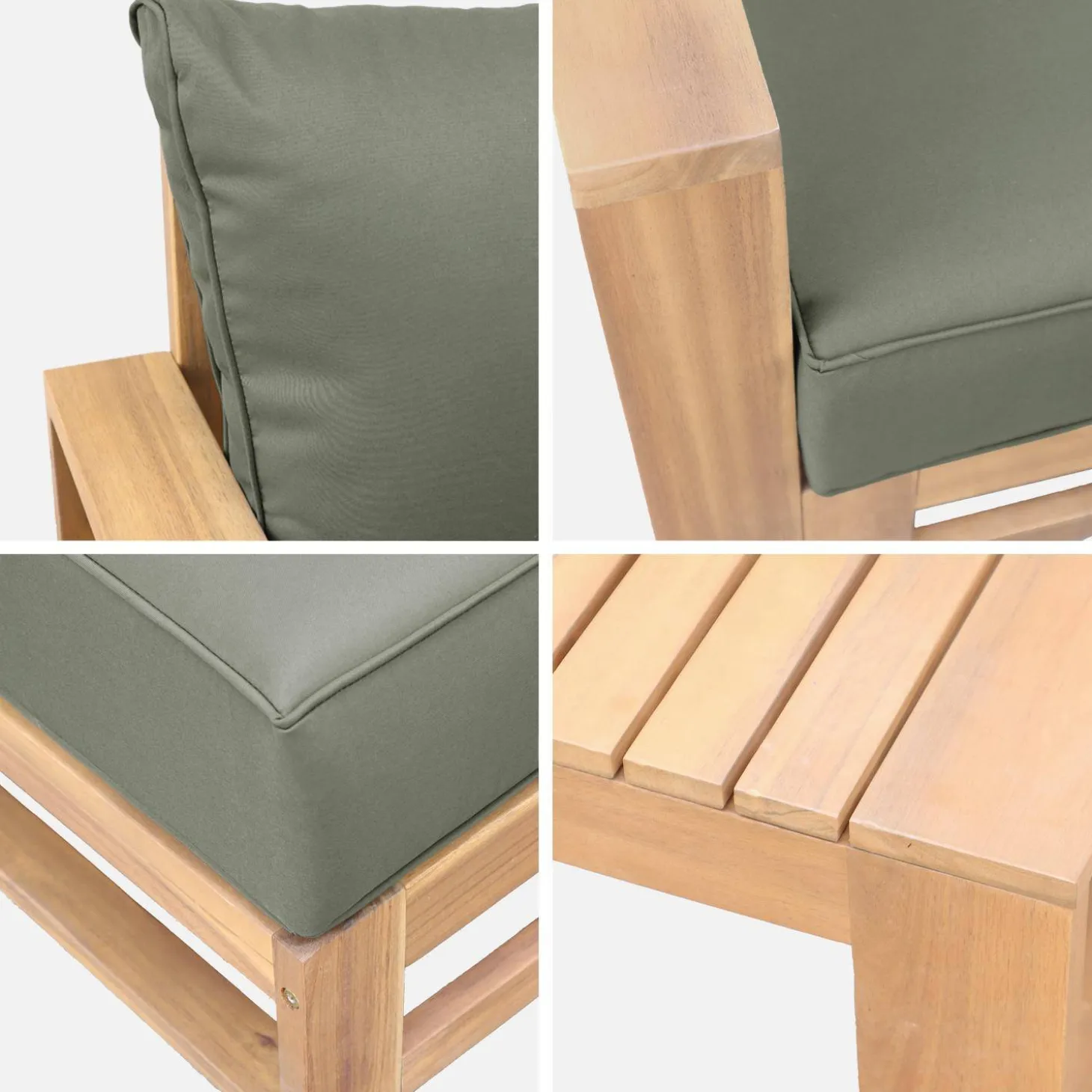 Conjunto de jardín en madera, 5 plazas