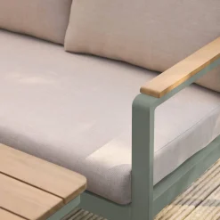 Conjunto de jardín en madera de acacia y aluminio de 8 plazas
