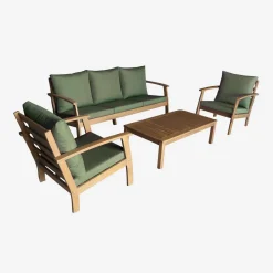Conjunto de jardín en madera de acacia, 5 plazas