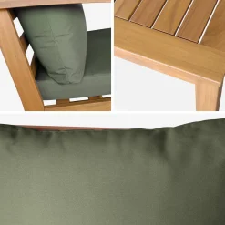 Conjunto de jardín en madera de acacia, 5 plazas