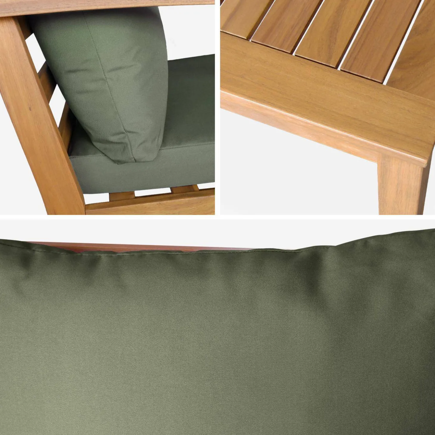 Conjunto de jardín en madera de acacia, 5 plazas