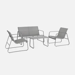 Conjunto de jardín en metal , 4 plazas