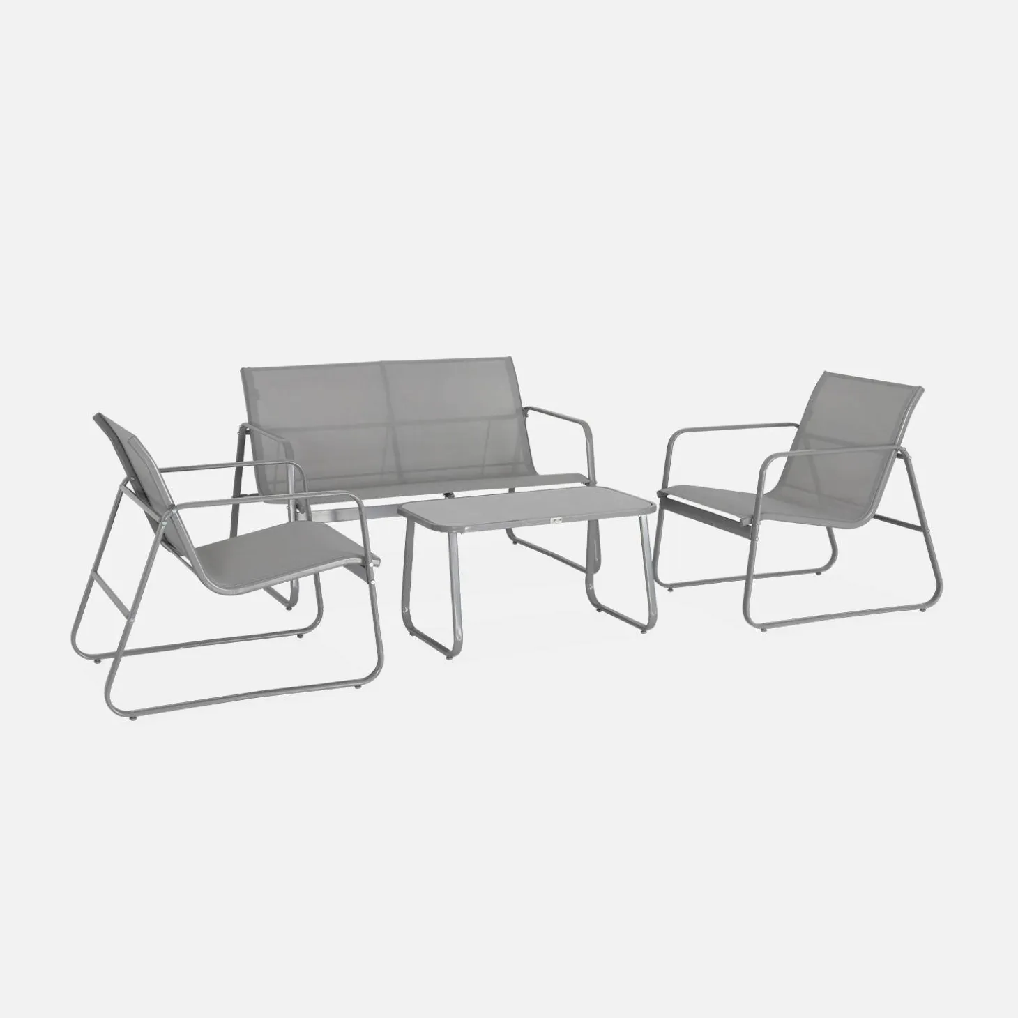 Conjunto de jardín en metal , 4 plazas