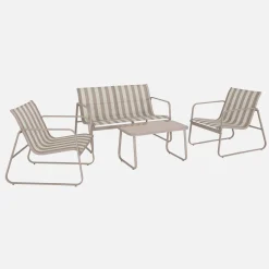 Conjunto de jardín en metal , 4 plazas