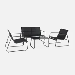 Conjunto de jardín en metal , 4 plazas