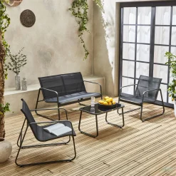 Conjunto de jardín en metal , 4 plazas