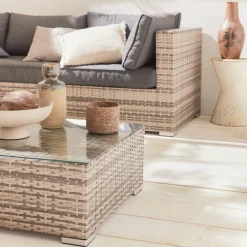 Conjunto de jardín en resina tejida, 8 a 10 plazas