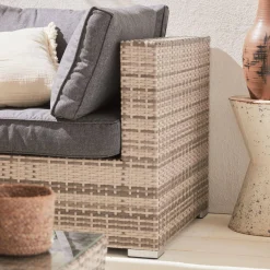 Conjunto de jardín en resina trenzada, 5 plazas