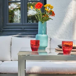 Conjunto de jardín mesa de aluminio, 9 plazas