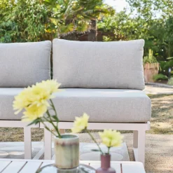 Conjunto de jardín modular de aluminio, 4 plazas