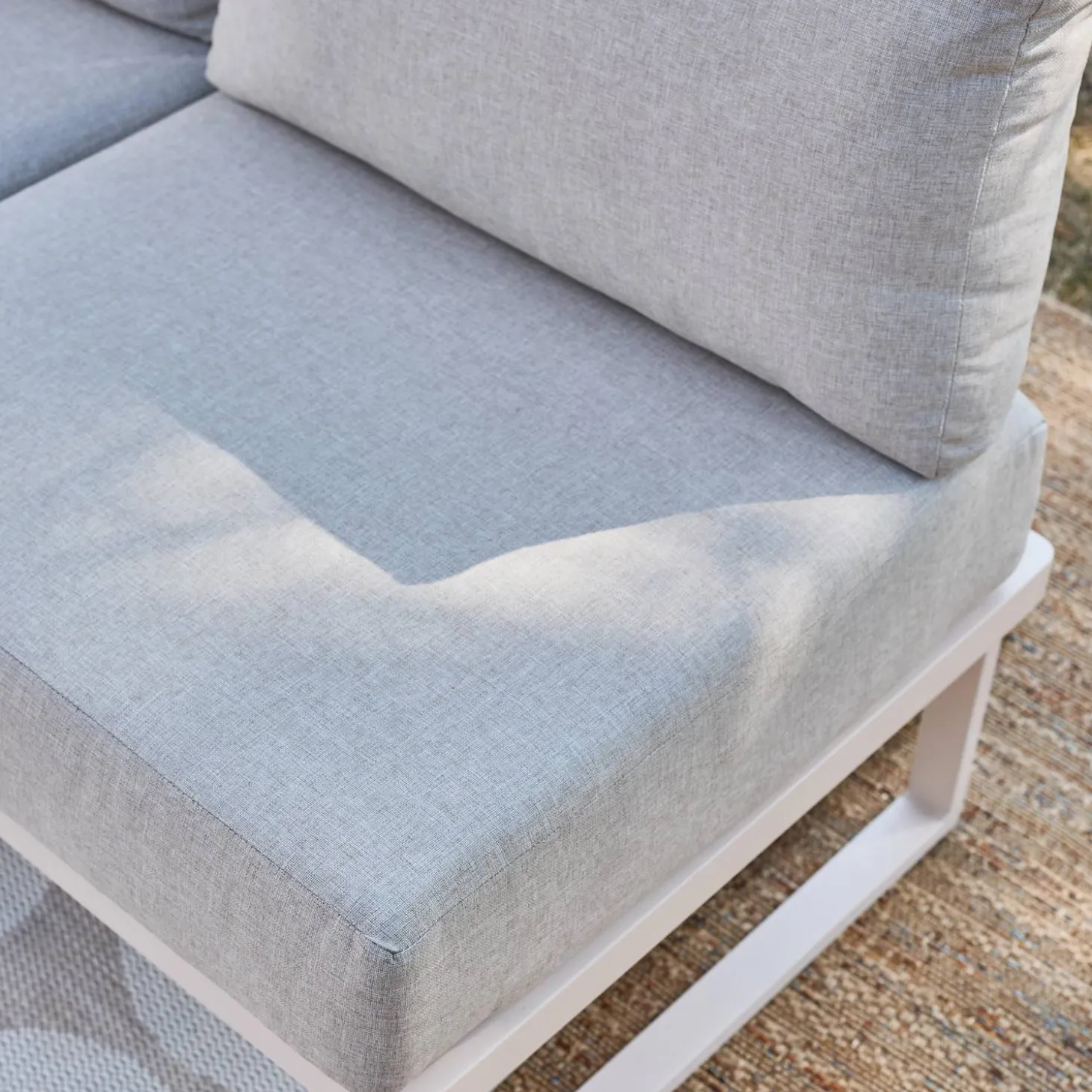 Conjunto de jardín modular de aluminio, 4 plazas