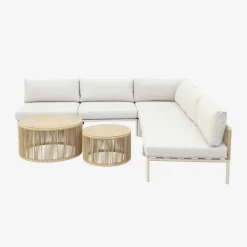 Conjunto de jardín modular de aluminio y cuerdas, 5 plazas