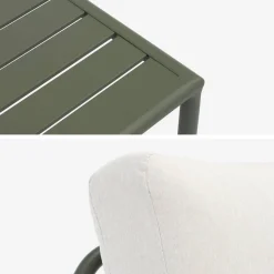 Conjunto de jardín modular de aluminio, 4 plazas